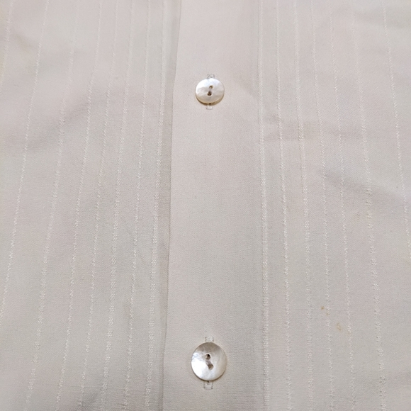 Alfani Men's Creamy Beige Silk Button Down Shirt Short Sleeve - Picture 3 of 13